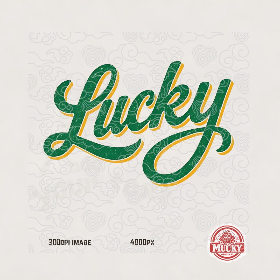 Lady Luck In Cursive Lucky Cursive Png | Woman's Southern Png, Vintage Western Sublimation ...