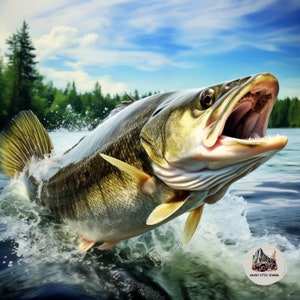 Walleye fishing tumbler wrap | Walleye tumbler wrap digital Instant download, dtg dtf print file