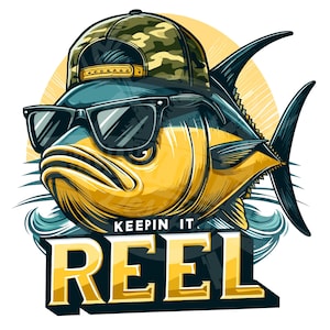 gorra de béisbol de atún png / gafas de sol de atún png / atún de aleta amarilla png / pesca divertida png / atún de dibujos animados png / diseño de camisa keepin it reel