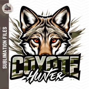 Chasseur de coyote PNG | Téléchargement numérique | Chien de chasse Sublimation PNG | Chasse au coyote Sublimation PNG | Sublimation de chasse au coyote png