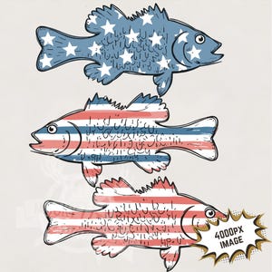 Pesca 4 de julio Png / Rojo, blanco y bajo Png, Sublimación divertida del día de la independencia / Diseño del 4 de julio para niños / Archivo de impresión de imagen de pesca del 4 de julio