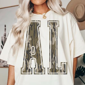 Retro Camo AL png Alabama State-ontwerp met old school camouflage AL-tekst png Jachtshirt meisjes sublimatie voor T-shirts sweatshirts mokken pet