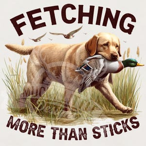 Golden Brown Labrador Retriever Dog | Brown Lab PNG Duck Hunting | Hunting Dog png Duck Hunter Sublimation Watercolor Labrador Fetching png