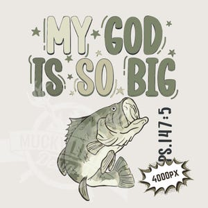 Mijn God is zo groot, png | baarsvissen, png | Christelijk citaat, png | religieus ontwerp, png | Bijbeltekst voor kinderen sublimatieontwerp 300 dpi afdruk
