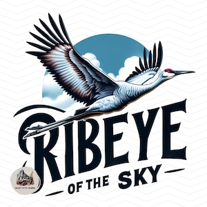 Ribeye van de hemel PNG watervogels jagen png Sublimatie ontwerp grappige eendenjager png transparante achtergrond afdrukbestand Sandhill Crane afbeelding
