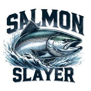 Cazador de salmón png / Diseño de sublimación de pesca de salmón divertido / Camisa de pesca de salmón png / pez divertido png / Diseño de camisa de salmón png