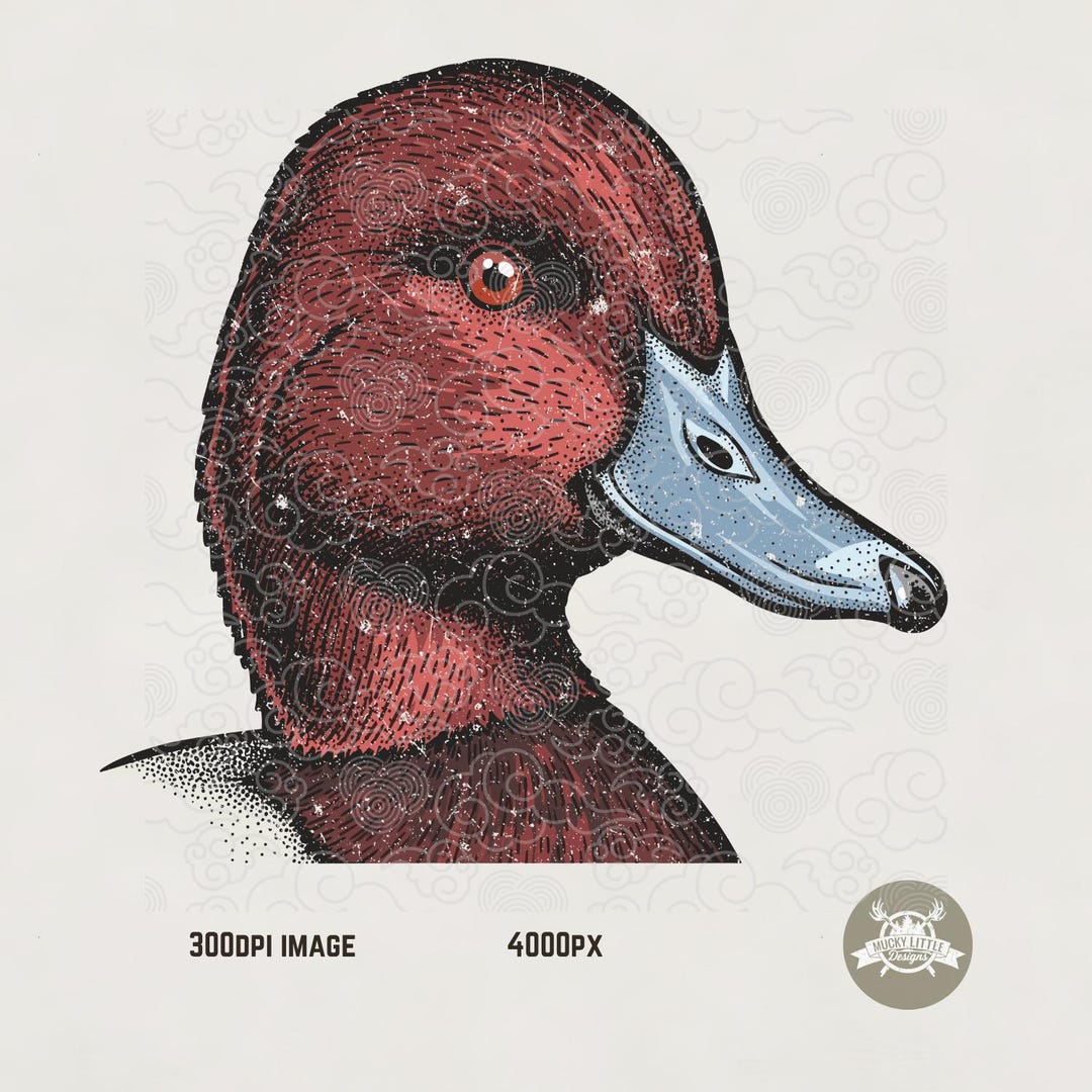 Redhead Duck Vector Redhead Duck PNG: Texas Hunting Sublimation Print File (digital ...