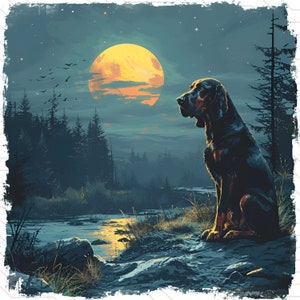 Bluetick Coonhound png | raccoon hunt png | Raccoon hunting sublimation| Hunting Dog Sublimation Design |  Blue tick png digital print file
