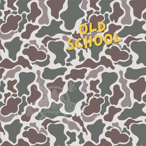 Old School Marsh Camo Seamless Pattern PNG, Duck Hunting Camouflage Design square hunting background design camo pattern sublimation