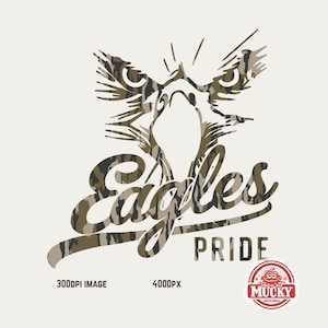 Eagles Pride png, Camo eagles shirt png, Eagles mascot png, eagles text design, sublimation transparent background print file