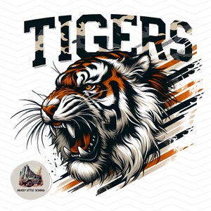 Tijgers voetbal png Tijgers T-shirt sublimatie l Tijgers School geest shirt tijger mascotte tijger logo Instant download | Digitaal bestand downloaden