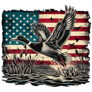 Usa bandera pato png / caza de patos Sublimación PNG / caza de patos Sublimación PNG / pato mallard usa PNG diseño de caza patriótica png