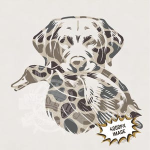 Camo Dog com Pato Png | Caça Sublimação meninos camo png, retro Camo pato caça Labrador retriever imagem imprimir arquivo meninos homens mulheres