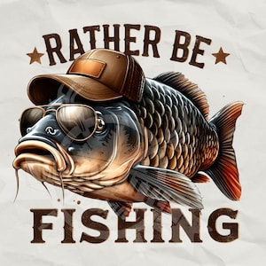 Prefiero estar pescando png Pesca de carpas Sublimación fondo transparente Pescador de carpas Camisa de pesca divertida png / Pesca de carpas png