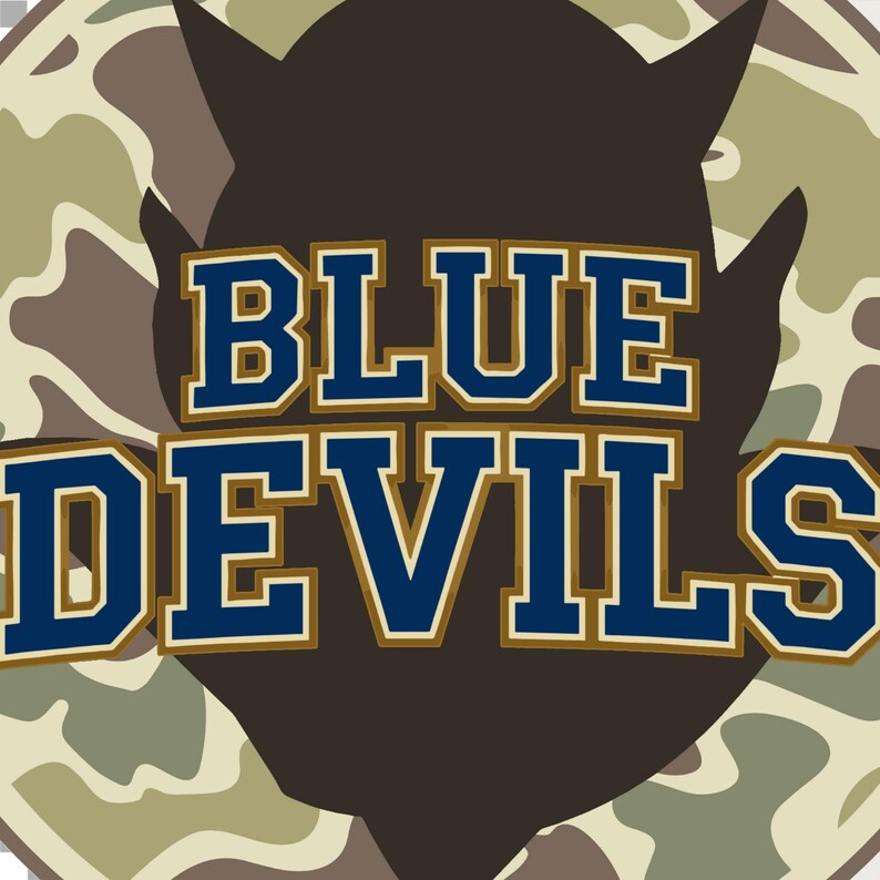 Blue Devils Camo PNG: School Mascot Sublimation & DTG Print File ...
