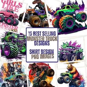 Pacchetto png Monster Truck / Disegni sublimazione Monster Truck / Design maglietta PNG Monster Truck Download dell'intero negozio / Acquista in blocco Set di 10