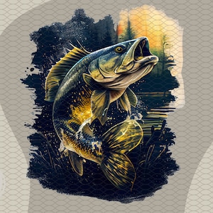 Walleye png Pesca png saltando walleye Diseño de sublimación fondo transparente clipart dtg dtf imprimir archivos pescador cazando vasos