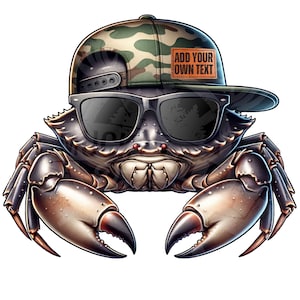 cangrejo Tapa hacia atrás PNG / cangrejo PNG Sublimación / Cangrejo divertido png / captura de cangrejos png Niños cangrejos / Cangrejo Dungeness / Pesca en Oregón