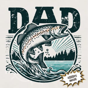 Dad Forel, png | forelvissen sublimatie ontwerpen voor shirts ontwerp transparante achtergrond clipart dtg dtf printbestanden vliegvisser