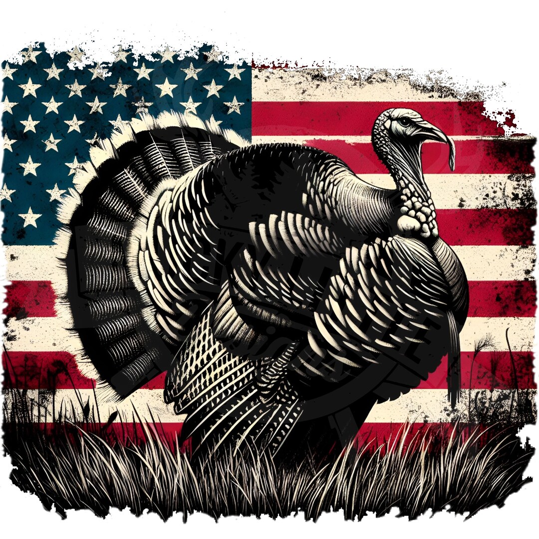 Turkey Hunt Sublimation Design | USA Flag Turkey Png | Turkey Hunting ...