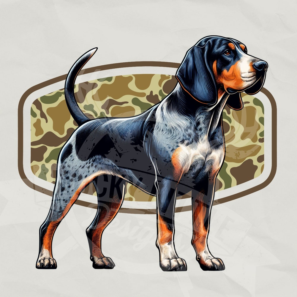 Camo Hunting Sublimation | Camo Hunting Dog Png | Raccoon Hunting Png | Blue Tick Coonhound Png | Hunt Camo Pattern | Old School Camo Alwasky