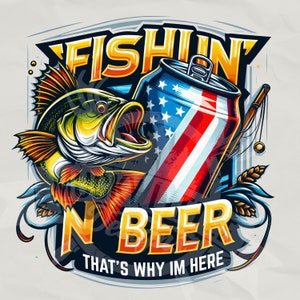 Pesca y cerveza png / Pesca divertida de lubina Diseño de sublimación Descarga digital pesca de lubina PNG diseño de camisa de pesca png cotización de pesca