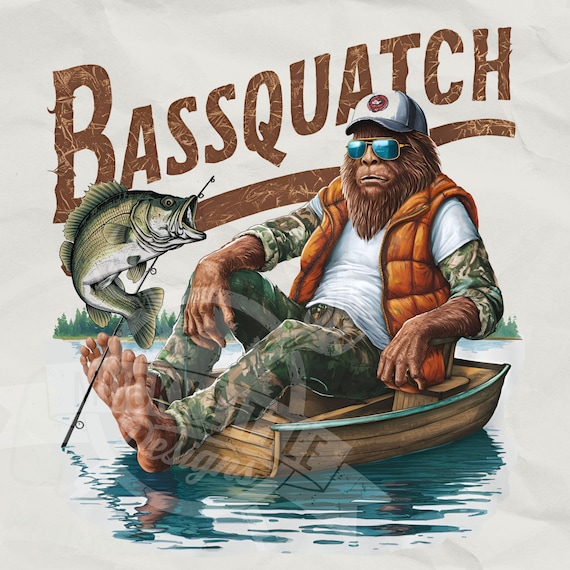 Bassquatch PNG | Outdoors Funny Png | Fishing Humour Png | Funny Quote Png  | Bigfoot Sublimation | Bass Fishing Sublimation Png - Etsy