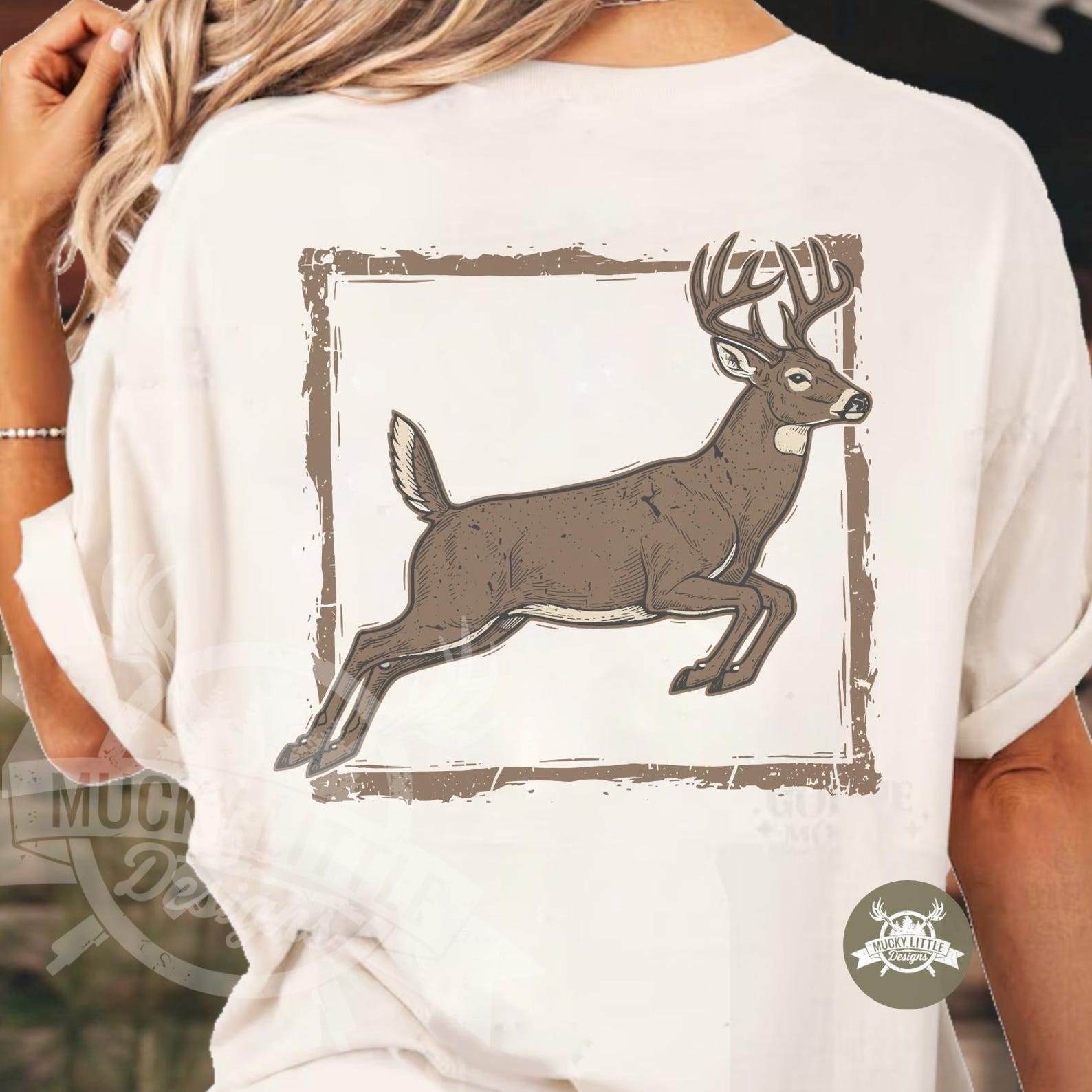 Vintage Deer Hunting PNG: White Tail Buck Sublimation (digital Download ...