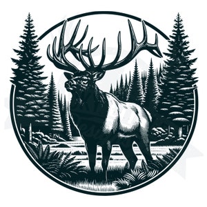alce macho detallado Svg, caza de alces SVG, descarga de archivo de corte láser de alce, caza de alces, SVG de caza, alce macho SVG, temporada de alces, diseño de caza