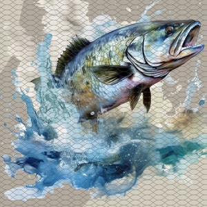 Barramundi png Saltando Barramundi png pesca en alta mar Diseño de sublimación fondo transparente Pesca en el mar imprimir archivos pescador de mar