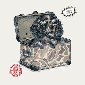 Boykin Spaniel png / perro de caza camuflado png Sublimación de caza de patos Caza de patos Png Perro de caza con gorra de camuflaje Archivo de impresión de imagen digital