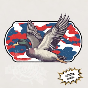 4 juli Eendenjacht, png | Rood-wit-blauwe camouflage png Duck Call, jongens Onafhankelijkheidsdag sublimatie kinderen 4 juli ontwerp digitale download