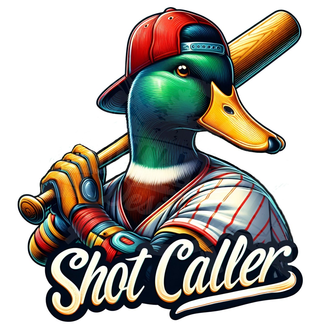 Baseball Duck PNG Shot Caller PNG Softball Duck Sublimation Kids Sports