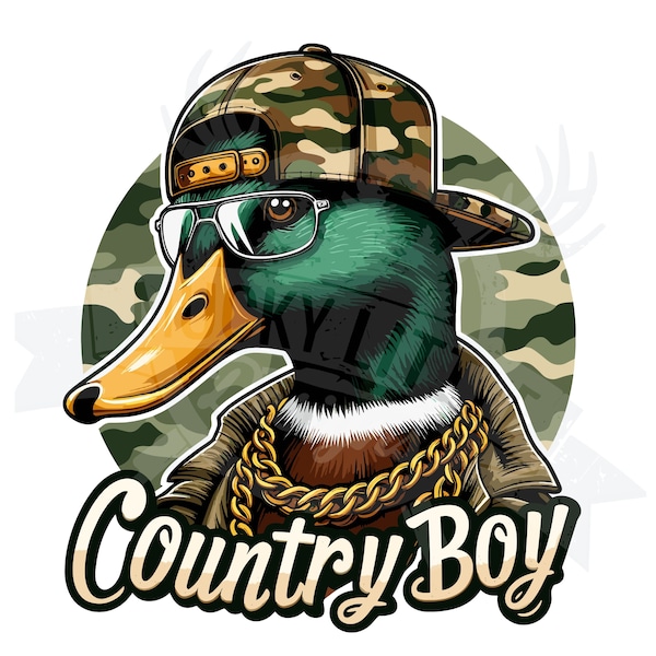 Country Boy png | Drake mallard duck png | hunting dog shirt png | Boy outdoor design | kid hunting design | duck hunting Sublimation design