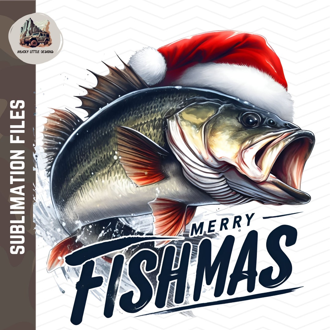 Christmas Fishing Shirt Png Merry Fishmas Png Widemouth Bass PNG