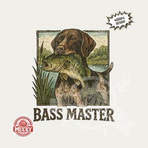 fischter Hund Sublimationsentwurf | Deutsch Kurzhaar PNG | Jungen angeln png, angeln mit Hunden png | Bass Master png