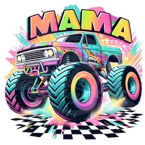 Pastell Mama Monstertrucks Png | Mama Monstertruck png | Mädchen Monstertruck Bild | Digitales Bild Monstertruck Mama PNG