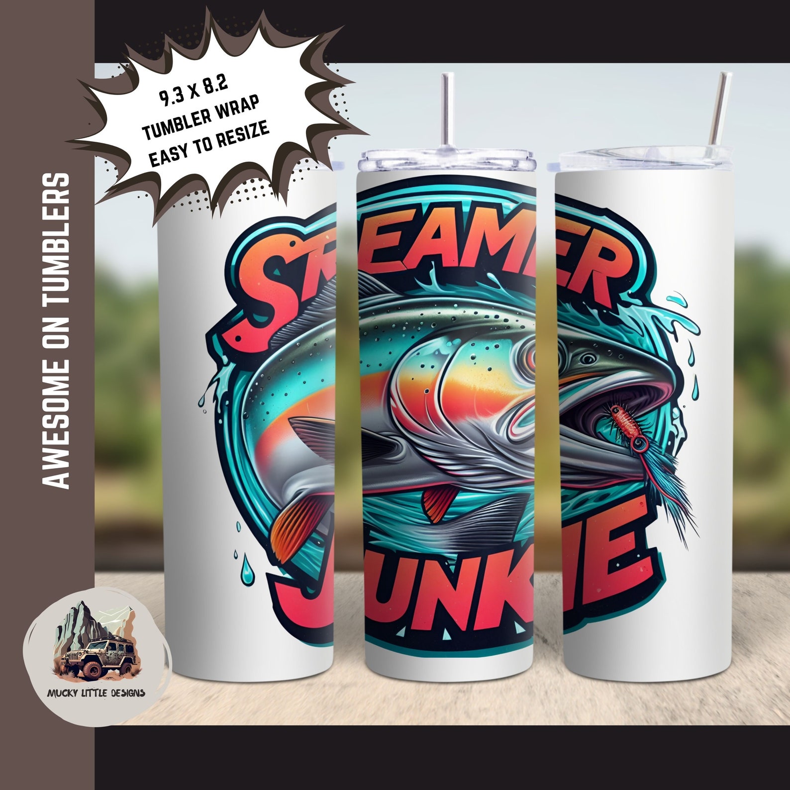 Streamer Junkie Png Trout Fishing Tumbler Wrap Trout Etsy