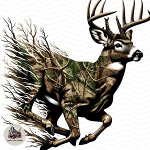 Witte staart hert png hertenjacht sublimatie ontwerp transparante achtergrond jacht dtg dtf afdrukbestanden patriottische camo herten jagen png