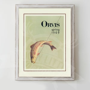 Orvis Pôster | impressão de pesca vintage | pesca do vintage pôster | Arte de parede de pesca | Pesca para imprimir | Truta Pôster | Impressão da arte da pesca |
