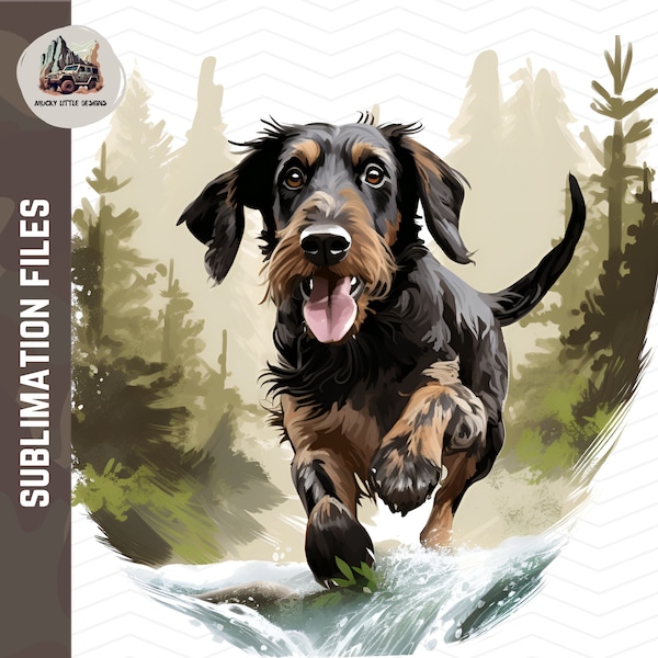 German hunting terrier dog png | Jagdterrier png | watercolor dog in stream, Squirrel Hunting png |  Raccoon hunting png | rabbit hunting