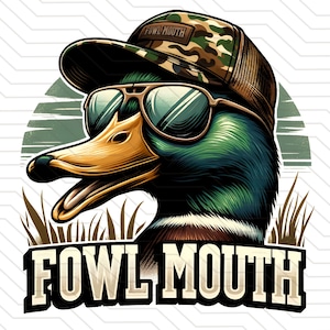 Caza de patos png / Sublimación de caza de patos / Diseño de camiseta de caza de patos Fondo transparente Descargar archivo de impresión / Boca de ave png