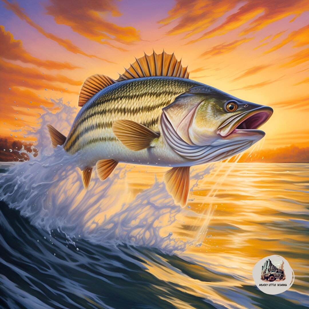 Striped Bass Fishing Tumbler Wrap Bass Fishing Sublimation Fishing