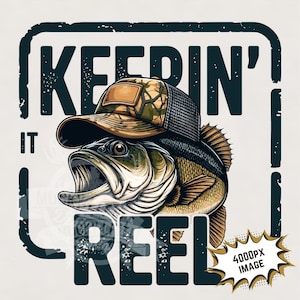Keeping it Reel png / Bass Fishing png / boys fishing Sublimación con diseño de bolsillo archivo de impresión de imagen de pesca divertida para niños, niñas y mujeres