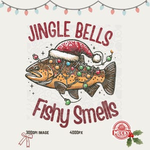 Funny Christmas Fishing Shirt PNG: Holiday Angler Design (Digital Download)