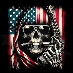 Amerikanische Schädel-Sonnenbrille - Zeigen Sie Ihren Vaterländischen Stolz | Schädel Grunge USA Flagge png | Schädel Kugel & Pistole png | Gedenktag png |