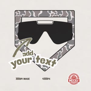 Camo Baseball Design PNG: Home Plate & Sunglasses (Digital Download)