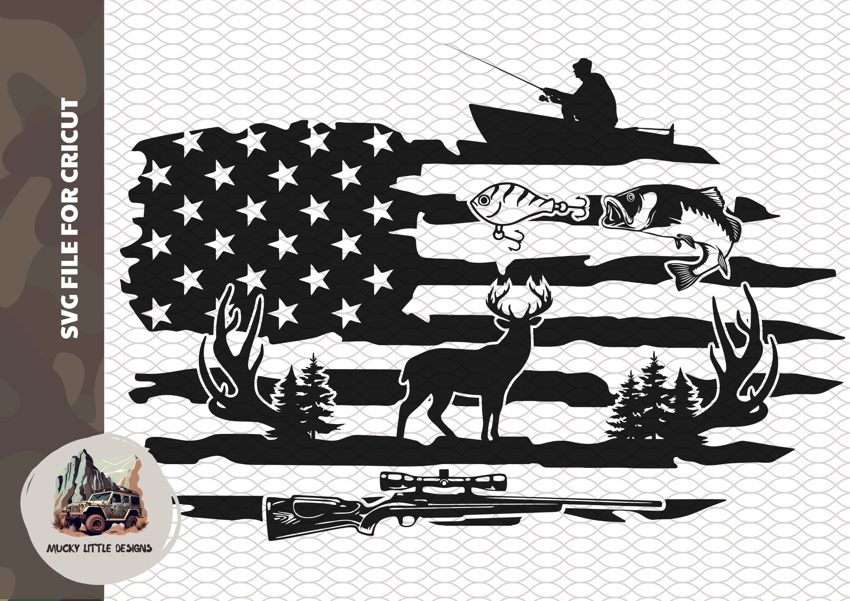 Fishing and Hunting Svg Fishing & Hunting American Flag Svg Etsy
