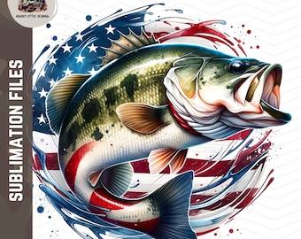 Large Mouth Bass Sublimation PNG | Fishing Sublimation PNG | American Flag PNG | Bass bass png bass Fishing Sublimation png | Fisherman