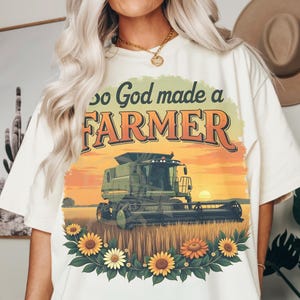 So god made a Farmer, landbouwsublimatieontwerp, png-stijl, tractorshirtontwerp, patriottische tractorboer, landbouwshirtontwerp, png Farm Life, png
